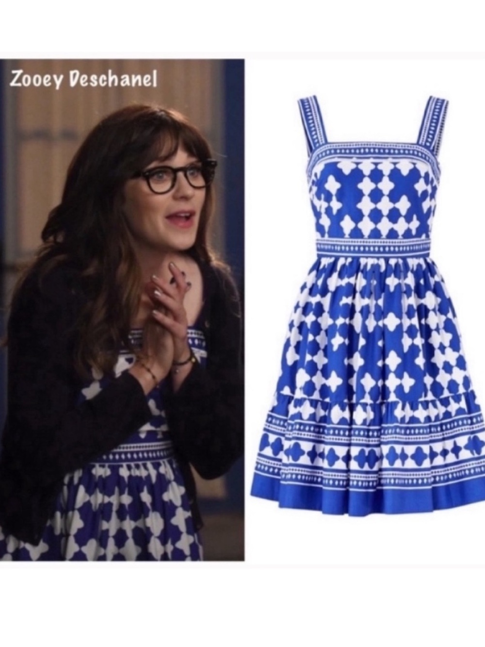 Kate spade like new poplin lantern flounce mini blue white as seen on tv dress - Picture 8 of 9